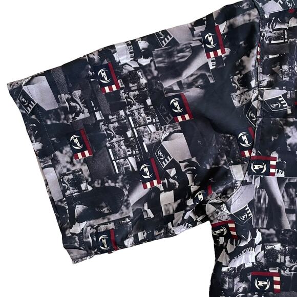 Vintage PHAT FARM Men's Kimora Lee Simmons Allover Print Shirt Black Size 2XL - Picture 6 of 15